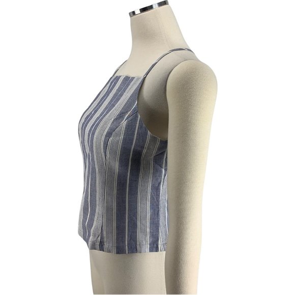 Doe & Rae Crop Top  S M L Blue White Stripe Nordst - Picture 2 of 6